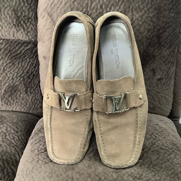 Louis Vuitton Brown Suede Loafers with Silver Logo, FA 0141 - Picture 10 of 10